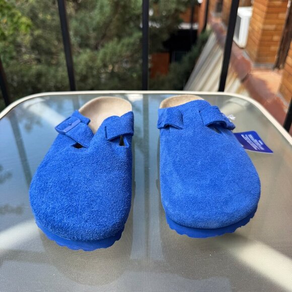 New Birkenstock Boston Soft Footbed Clogs in Ultra Blue Suede US 7 / EUR 38 - Picture 5 of 13